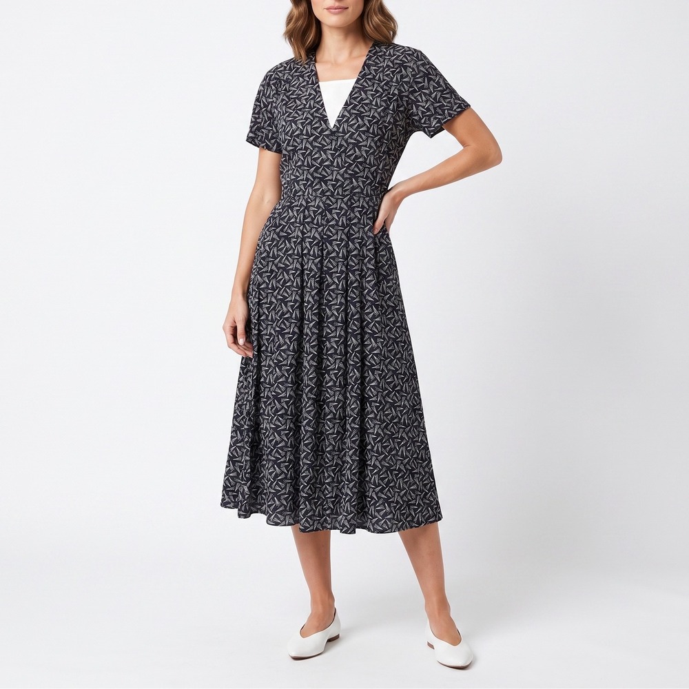 R.J. Stevens Dress Womens 16 Style Black Geometric Bib USA NEW